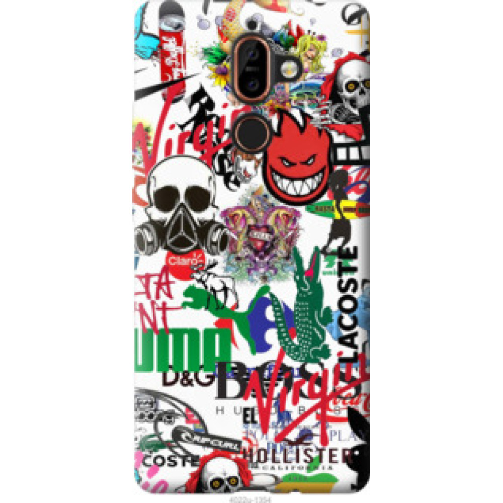 Чохол на Nokia 7 Plus Many different logos (4022u-1354)