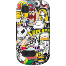 Чехол на Nokia Asha 200 Popular logos (4023u-247)