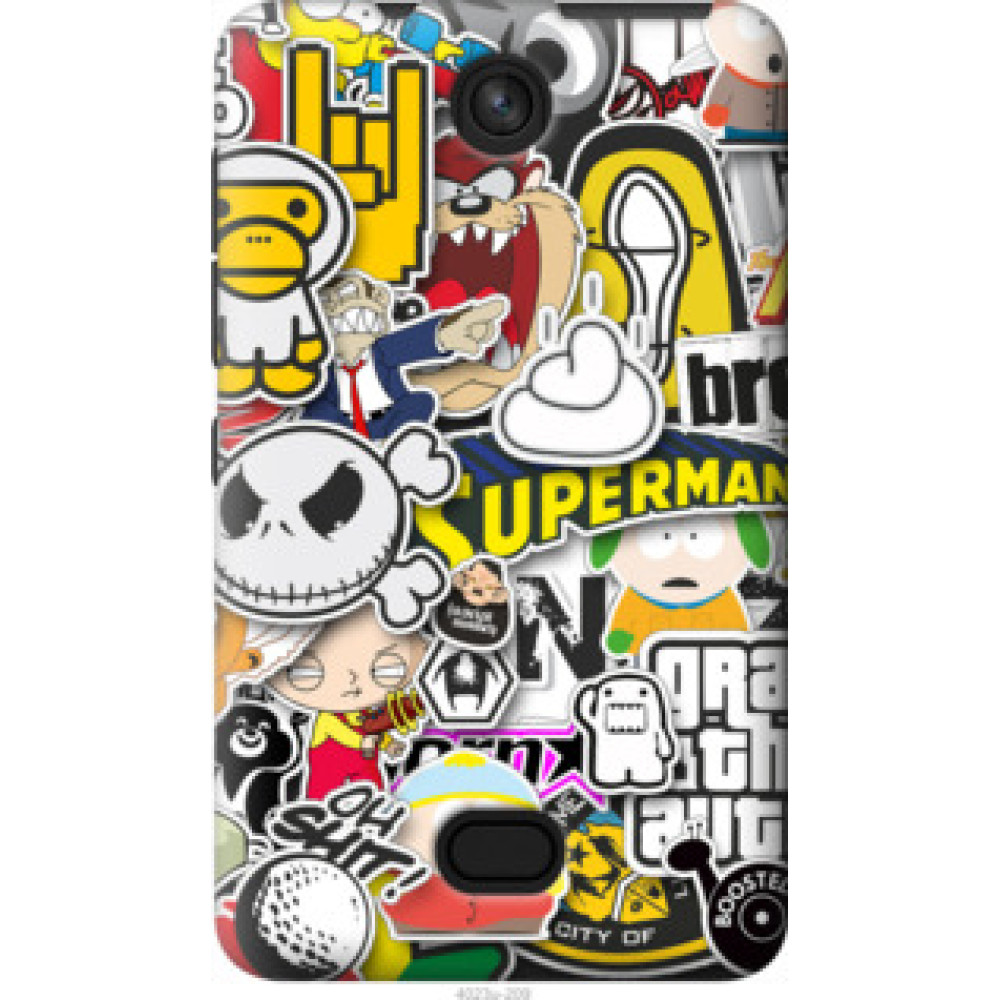 Чехол на Nokia Asha 501 Popular logos (4023u-209)