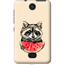 Чехол на Nokia Asha 501 Енотик с арбузом (4605u-209)