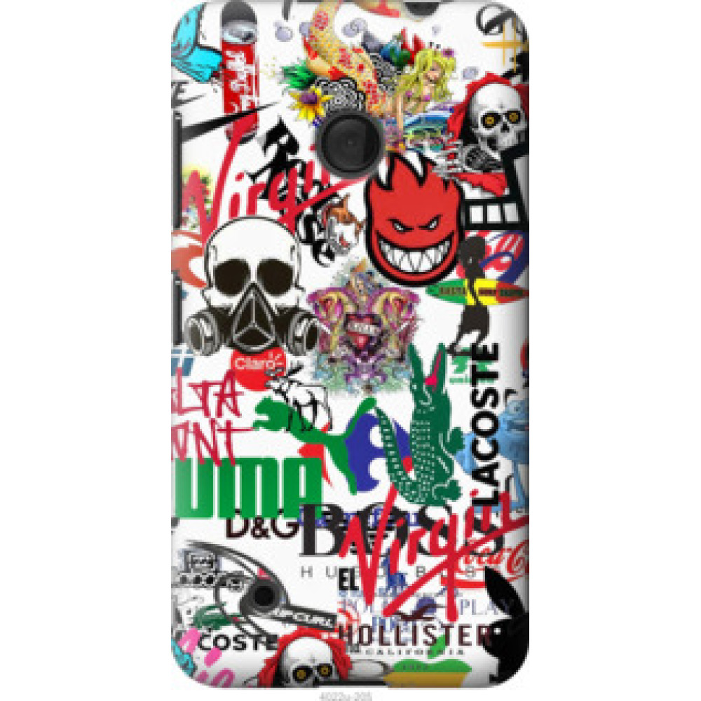 Чехол на Nokia Lumia 530 Many different logos (4022u-205)
