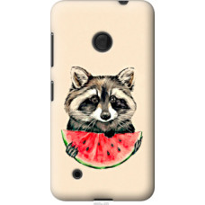 Чехол на Nokia Lumia 530 Енотик с арбузом (4605u-205)