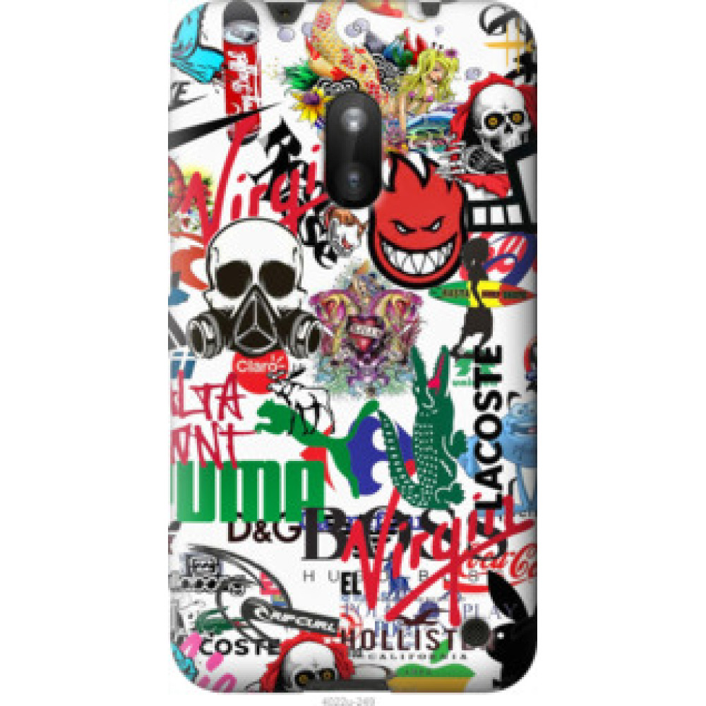 Чехол на Nokia Lumia 620 Many different logos (4022u-249)