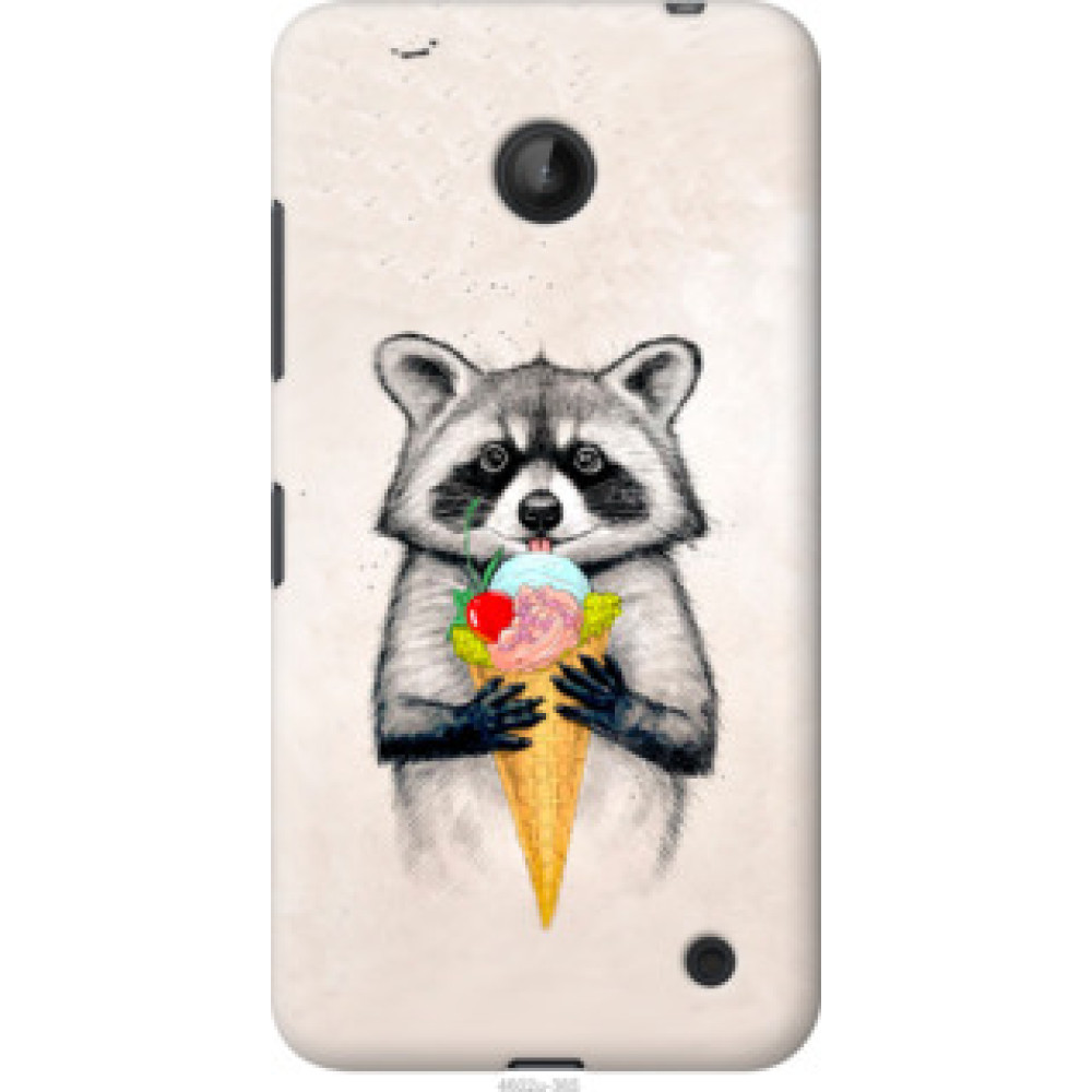 Чехол на Nokia Lumia 630 Енотик с мороженым (4602u-365)