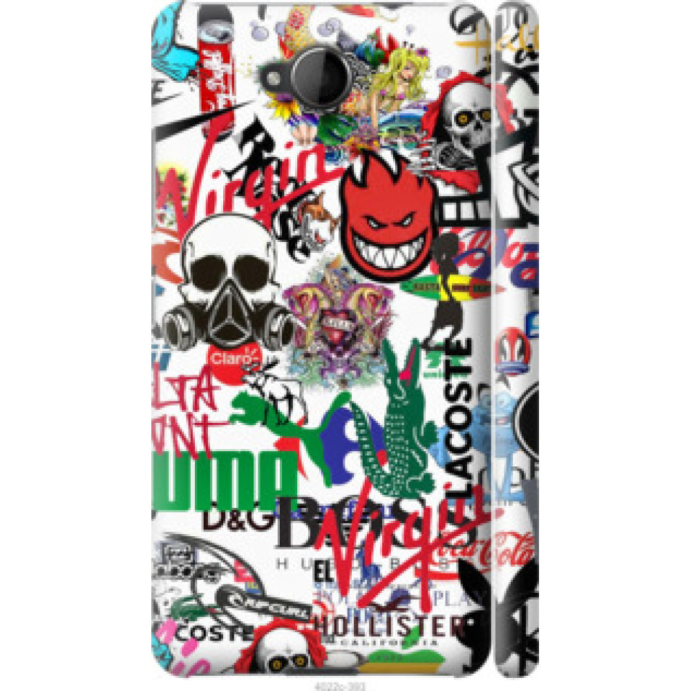 Чехол на Nokia Lumia 650 Many different logos (4022c-393)