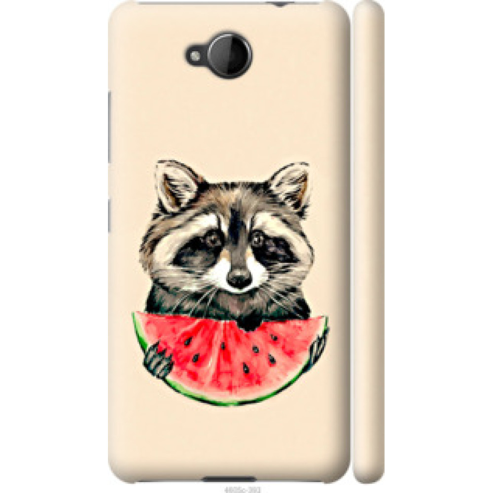 Чехол на Nokia Lumia 650 Енотик с арбузом (4605c-393)