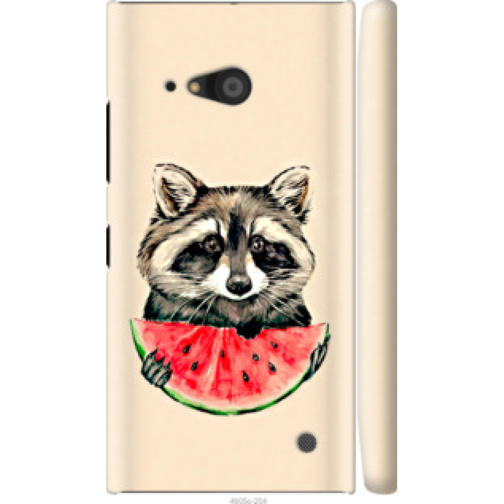 Чехол на Nokia Lumia 730 Енотик с арбузом (4605c-204)