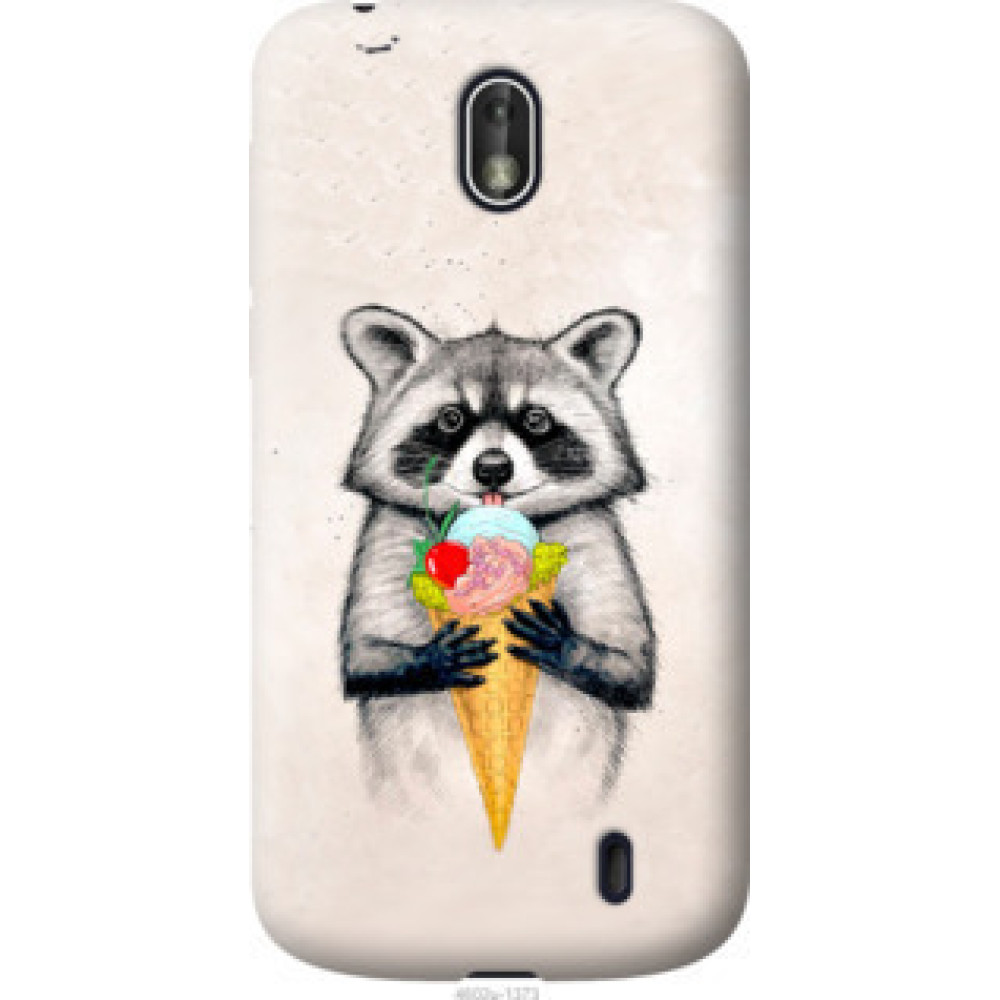 Чехол на Nokia 1 Енотик с мороженым (4602u-1373)