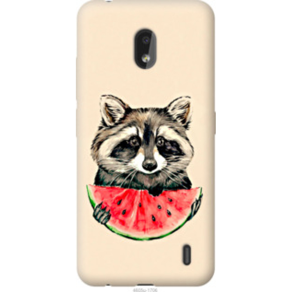 Чохол на Nokia 2.2 Енотик с арбузом (4605u-1706)