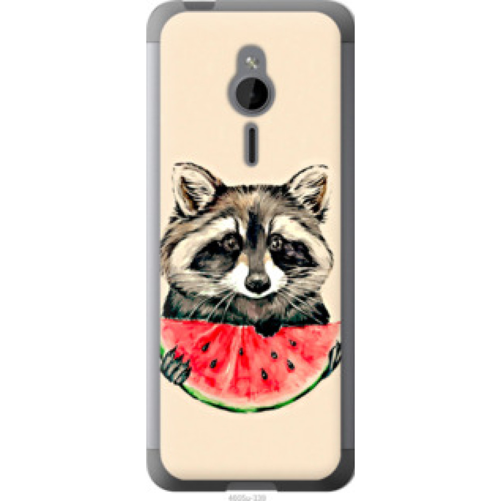 Чохол на Nokia 230 Енотик с арбузом (4605u-339)