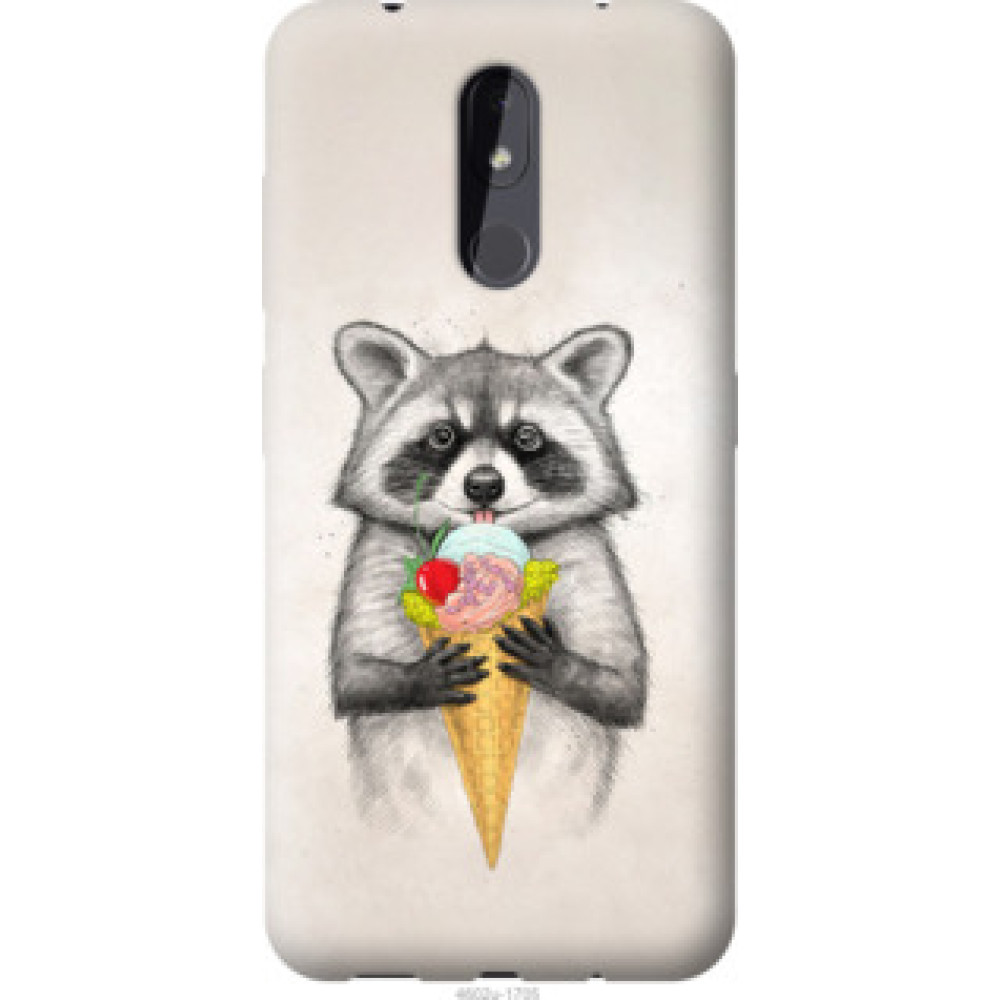 Чохол на Nokia 3.2 Енотик с мороженым (4602u-1705)