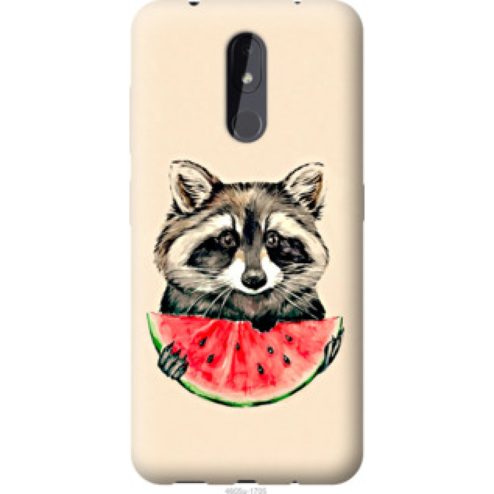 Чехол на Nokia 3.2 Енотик с арбузом (4605u-1705)