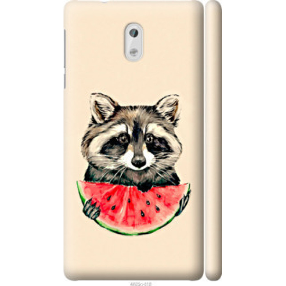 Чехол на Nokia 3 Енотик с арбузом (4605c-818)