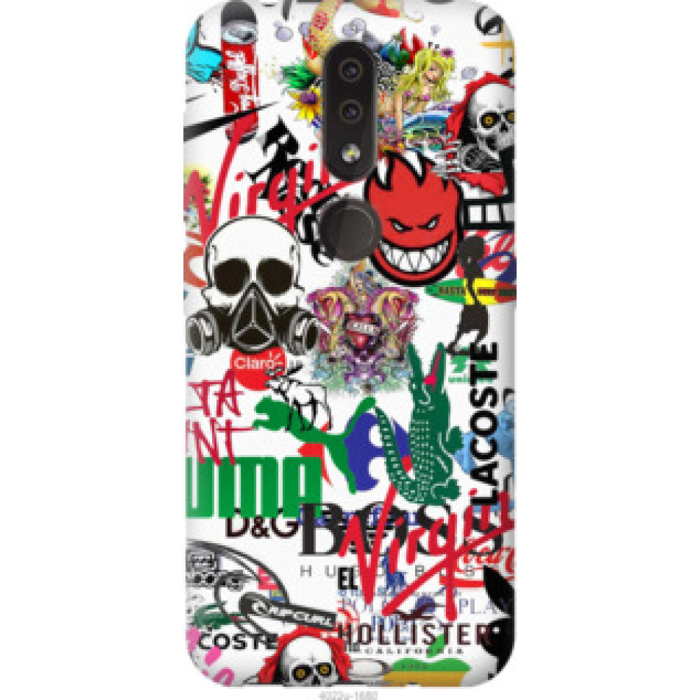 Чехол на Nokia 4.2 Many different logos (4022u-1680)