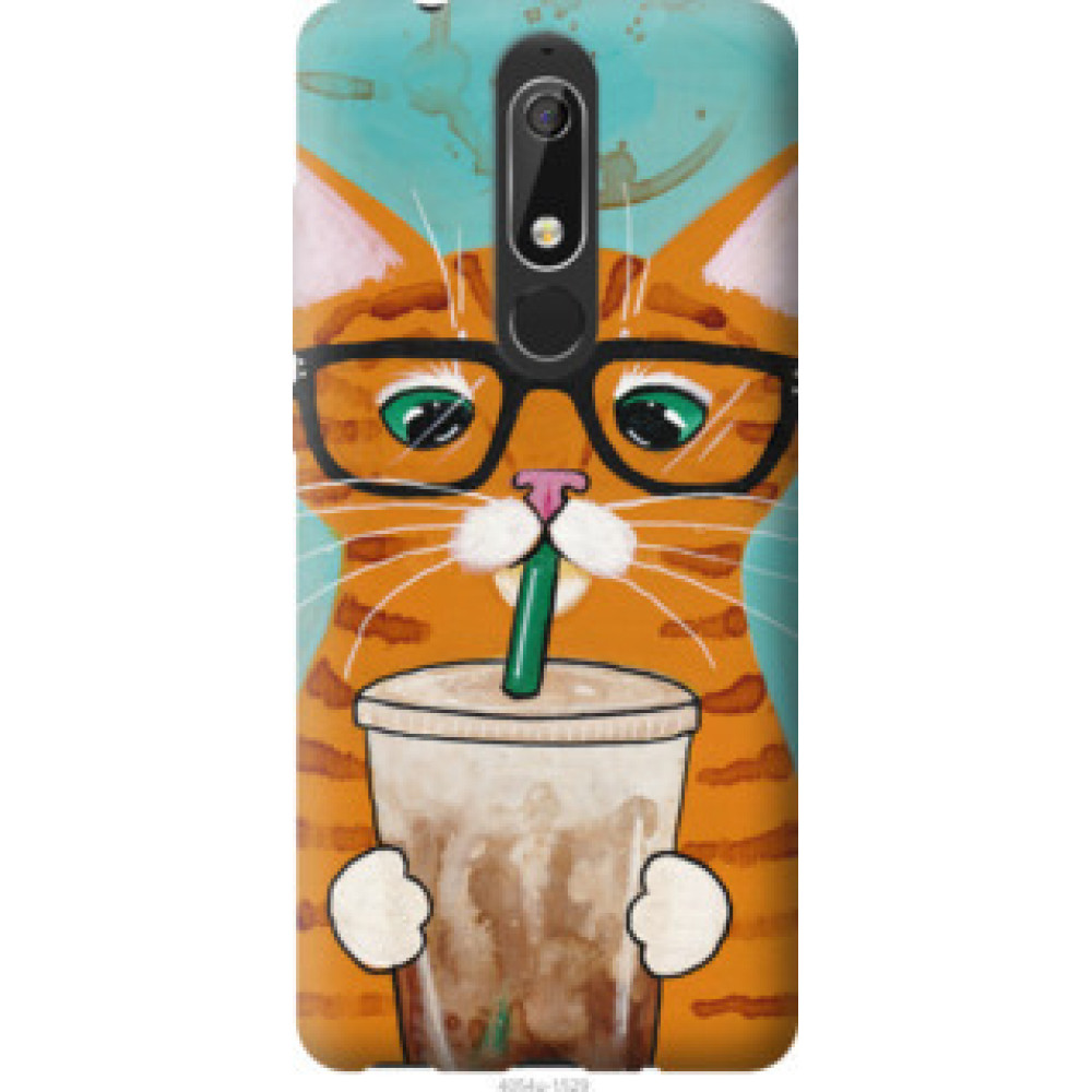 Чохол на Nokia 5.1 Зеленоглазый кот в очках (4054u-1529)
