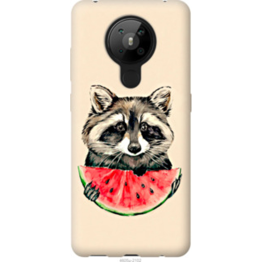 Чохол на Nokia 5.3 Енотик с арбузом (4605u-2102)