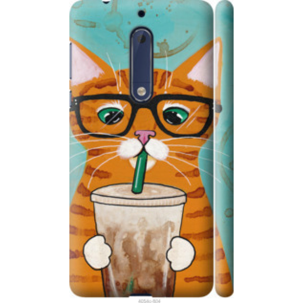 Чехол на Nokia 5 Зеленоглазый кот в очках (4054c-804)