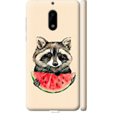Чехол на Nokia 6 Енотик с арбузом (4605c-898)