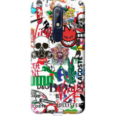 Чехол на Nokia 7.1 Many different logos (4022u-1593)