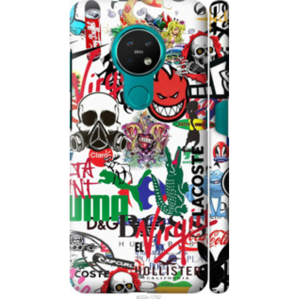 Чехол на Nokia 7.2 Many different logos (4022c-1792)