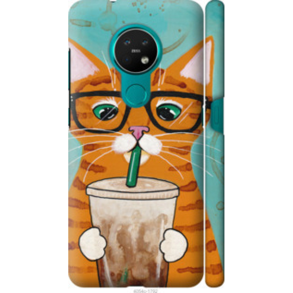 Чехол на Nokia 7.2 Зеленоглазый кот в очках (4054c-1792)