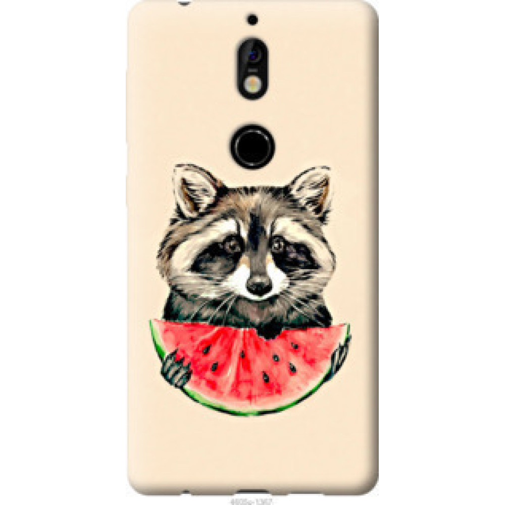 Чехол на Nokia 7 Енотик с арбузом (4605u-1367)