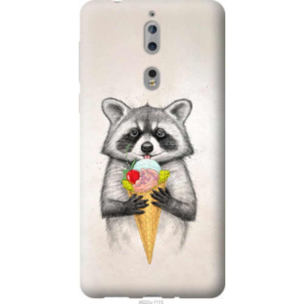Чохол на Nokia 8 Енотик с мороженым (4602u-1115)