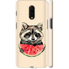 Чехол на OnePlus 6T Енотик с арбузом (4605c-1587)