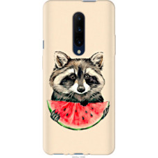 Чехол на OnePlus 7 Pro Енотик с арбузом (4605u-1696)