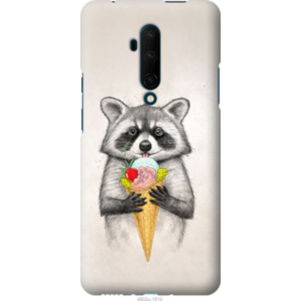 Чохол на OnePlus 7T Pro Енотик с мороженым (4602u-1810)