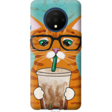 Чехол на OnePlus 7T Зеленоглазый кот в очках (4054u-1809)