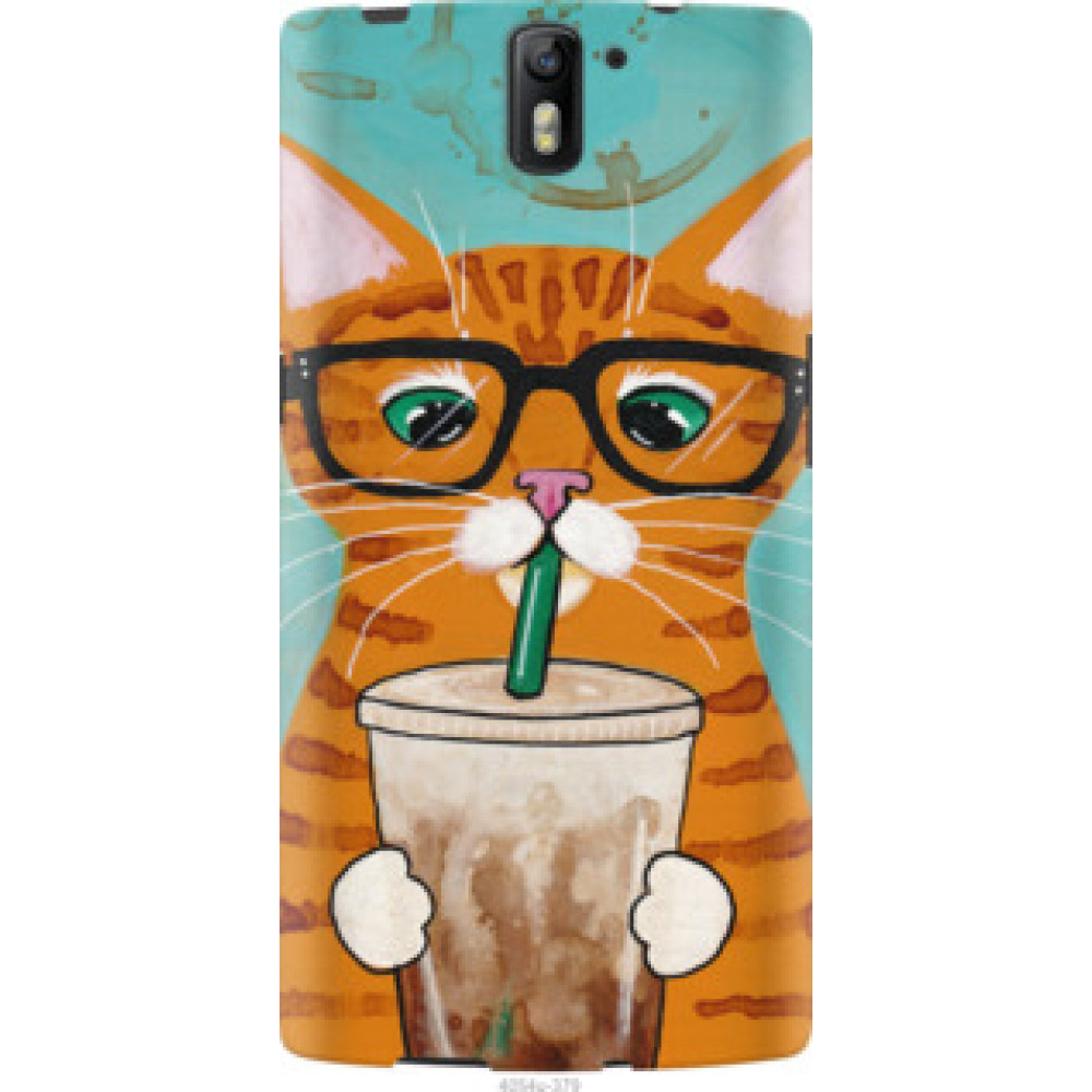 Чохол на OnePlus 1 Зеленоглазый кот в очках (4054u-379)