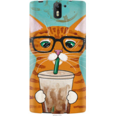 Чохол на OnePlus 1 Зеленоглазый кот в очках (4054u-379)