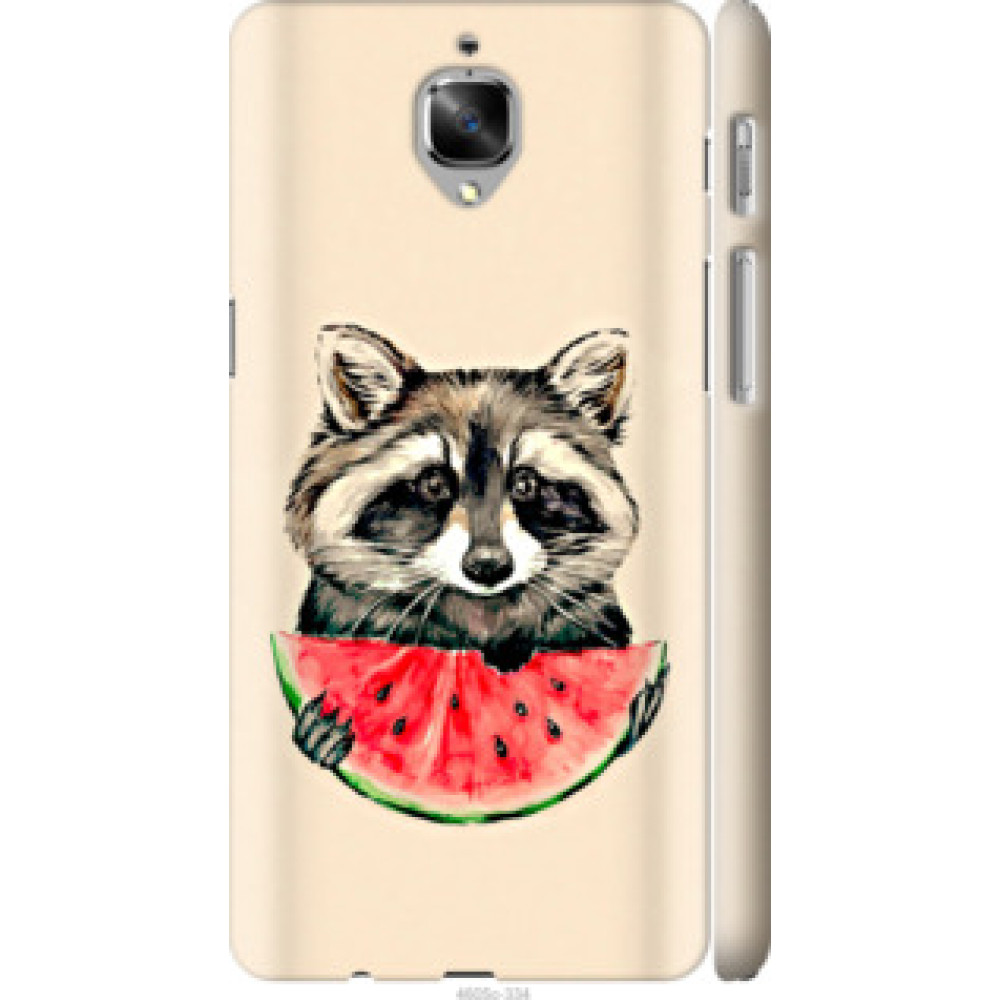 Чехол на OnePlus 3T Енотик с арбузом (4605c-1617)