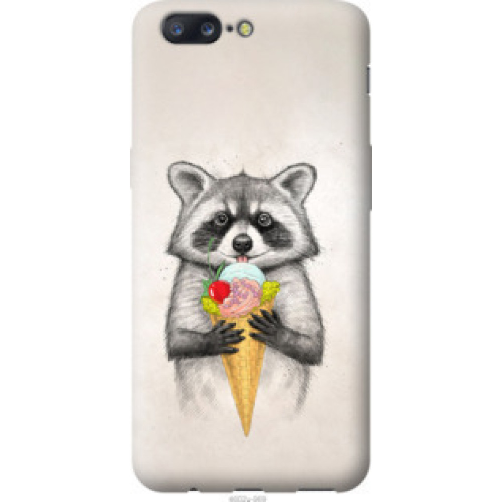 Чехол на OnePlus 5 Енотик с мороженым (4602u-969)