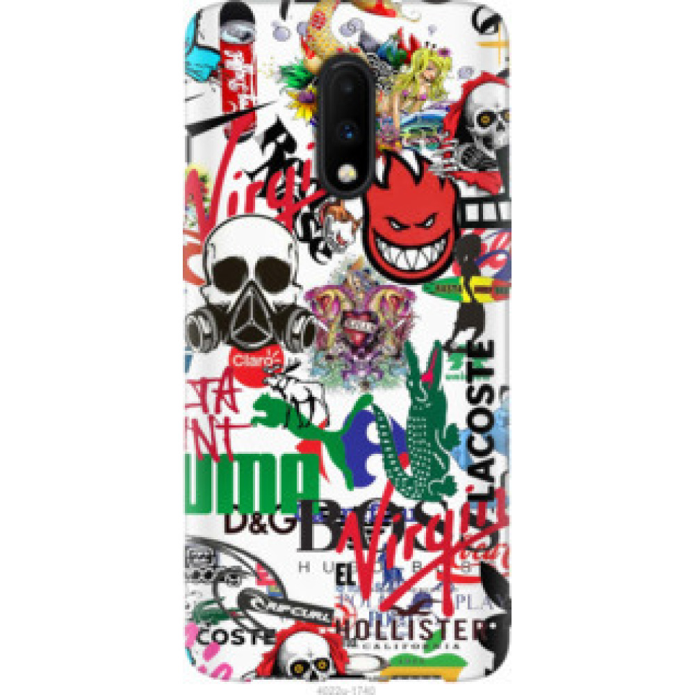 Чехол на OnePlus 7 Many different logos (4022u-1740)