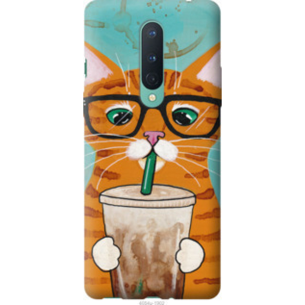 Чехол на OnePlus 8 Зеленоглазый кот в очках (4054u-1902)