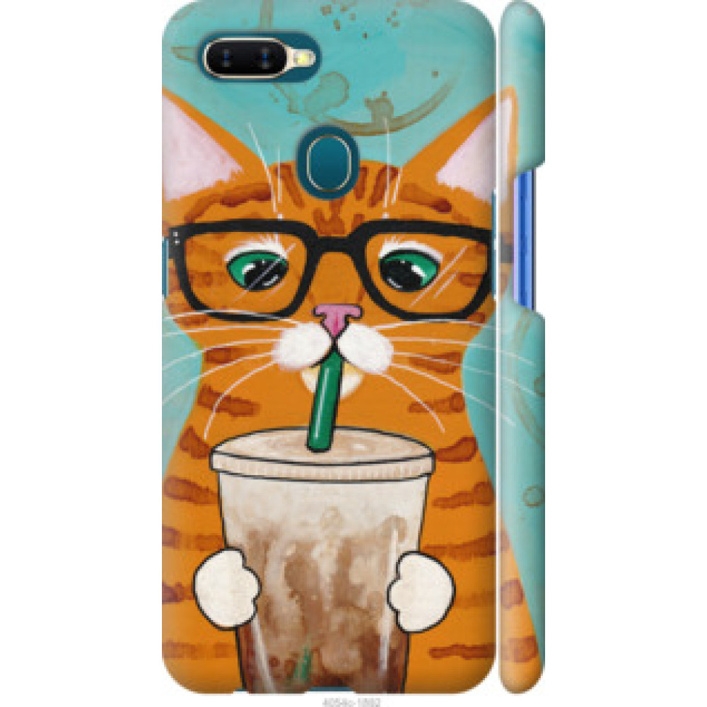 Чехол на Oppo A5S Зеленоглазый кот в очках (4054c-1892)