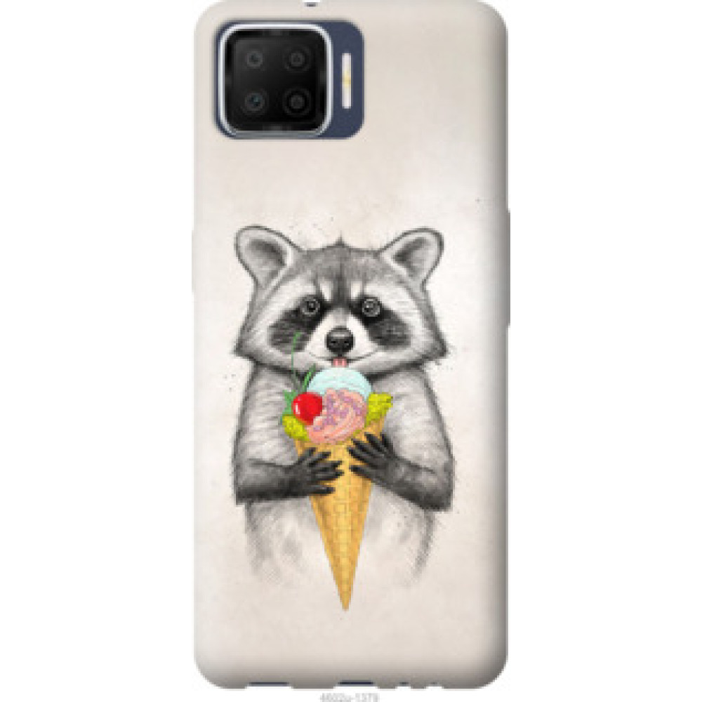 Чохол на Oppo A73 Енотик с мороженым (4602u-1379)