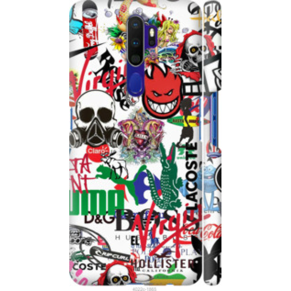 Чехол на Oppo A5 2020 Many different logos (4022c-1888)
