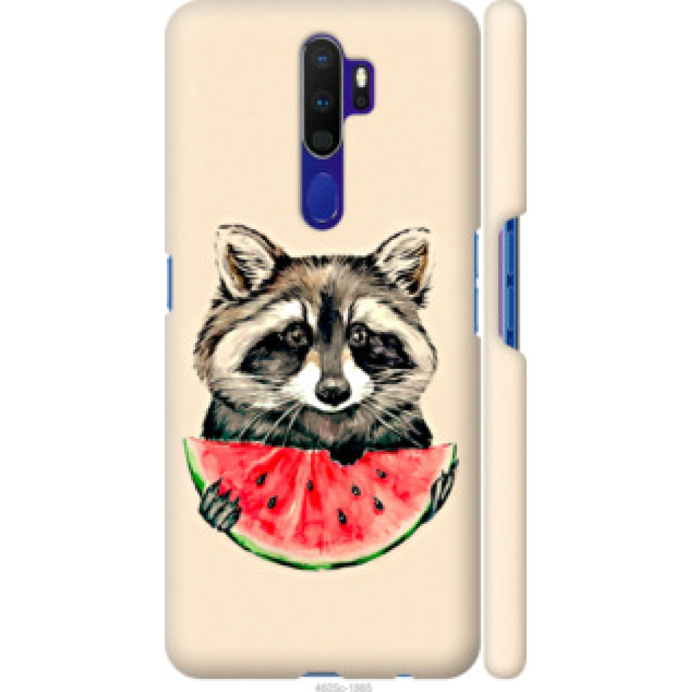 Чехол на Oppo A5 2020 Енотик с арбузом (4605c-1888)