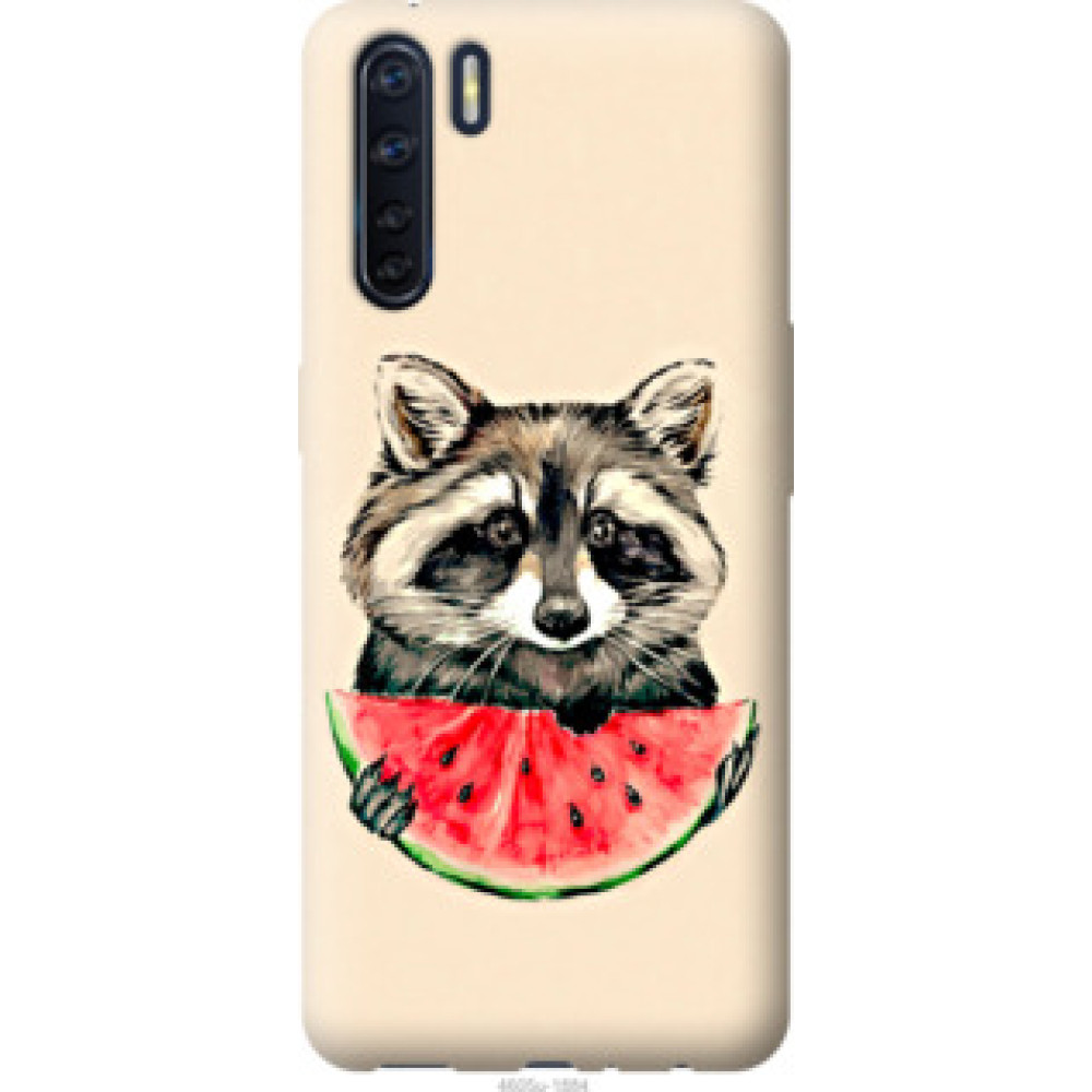 Чохол на Oppo A91 Енотик с арбузом (4605u-1884)
