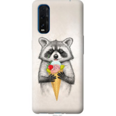 Чехол на Oppo Find X2 Енотик с мороженым (4602u-1891)