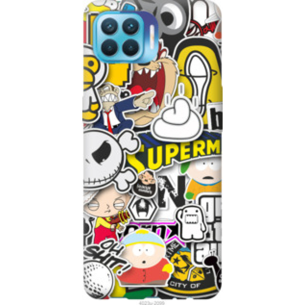 Чехол на Oppo Reno 4 Lite Popular logos (4023u-2099)