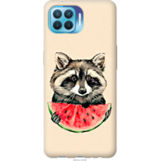 Чехол на Oppo Reno 4 Lite Енотик с арбузом (4605u-2099)