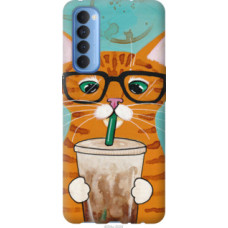 Чехол на Oppo Reno 4 Pro Зеленоглазый кот в очках (4054u-2024)