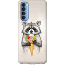 Чехол на Oppo Reno 4 Pro Енотик с мороженым (4602u-2024)