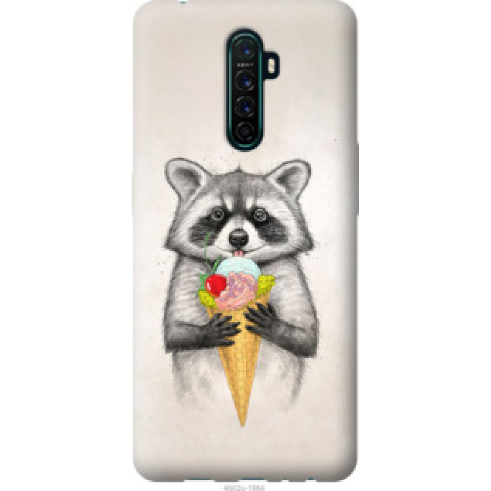 Чехол на Oppo Reno Ace Енотик с мороженым (4602u-1964)