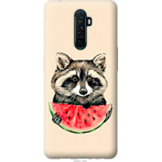Чехол на Oppo Reno Ace Енотик с арбузом (4605u-1964)