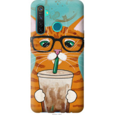 Чехол на Realme 5 Pro Зеленоглазый кот в очках (4054u-1861)